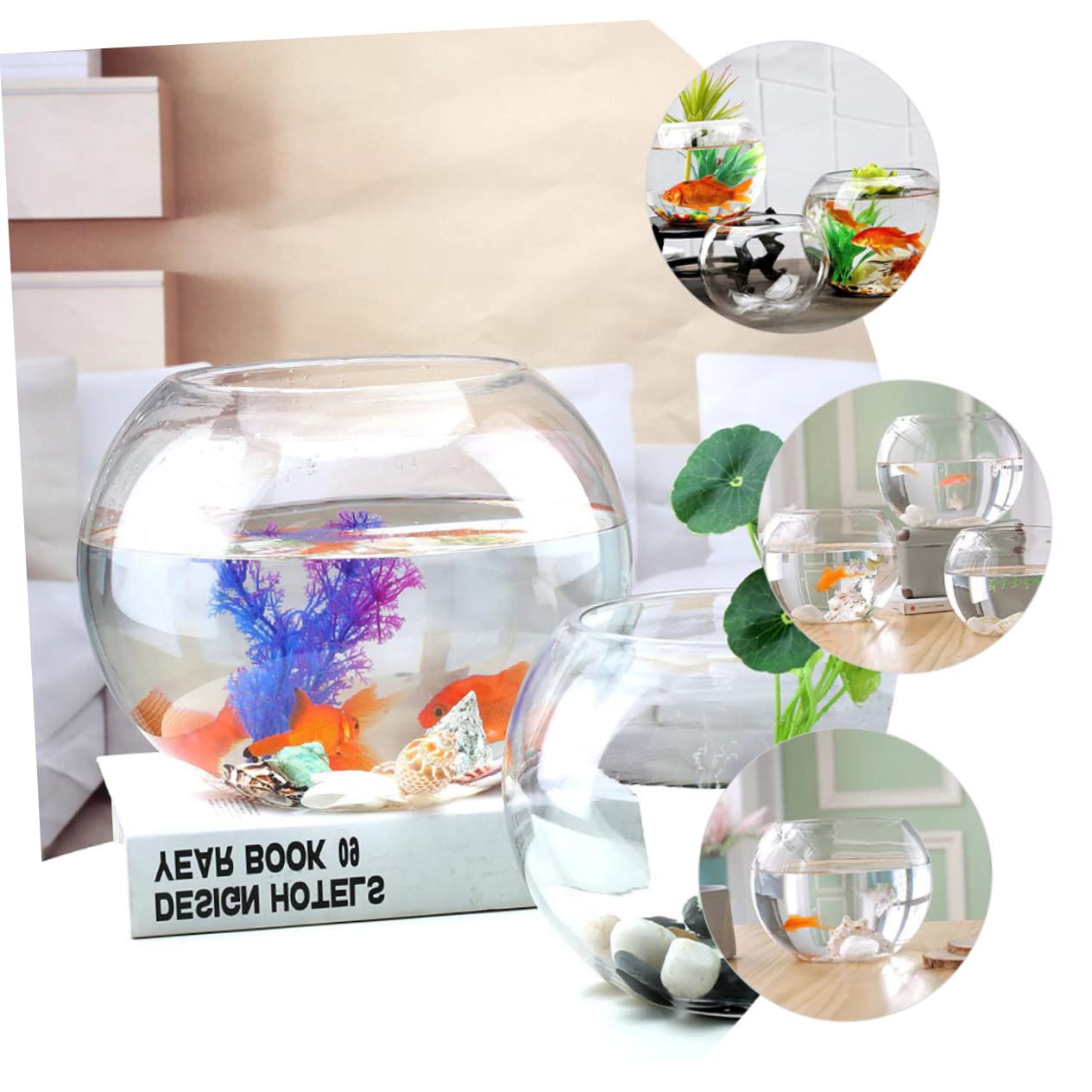 PRETYZOOM Vasca Per Pesci Rossi Acquario Trasparente Da Tavolo Acquario Multifunzione Per Betta Decorazione Casa Ufficio