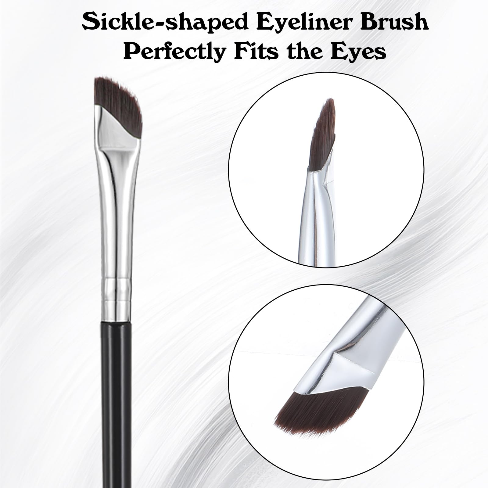 YUXIANLB 10-częściowy zestaw z pędzelkami do eyelinera, oczu, eyelinerem, aplikatorem, narzędziem do eyelinera, skrzydełka, narzędzie do precyzyjnego zakrzywienia, płaski, ultracienki pędzel z