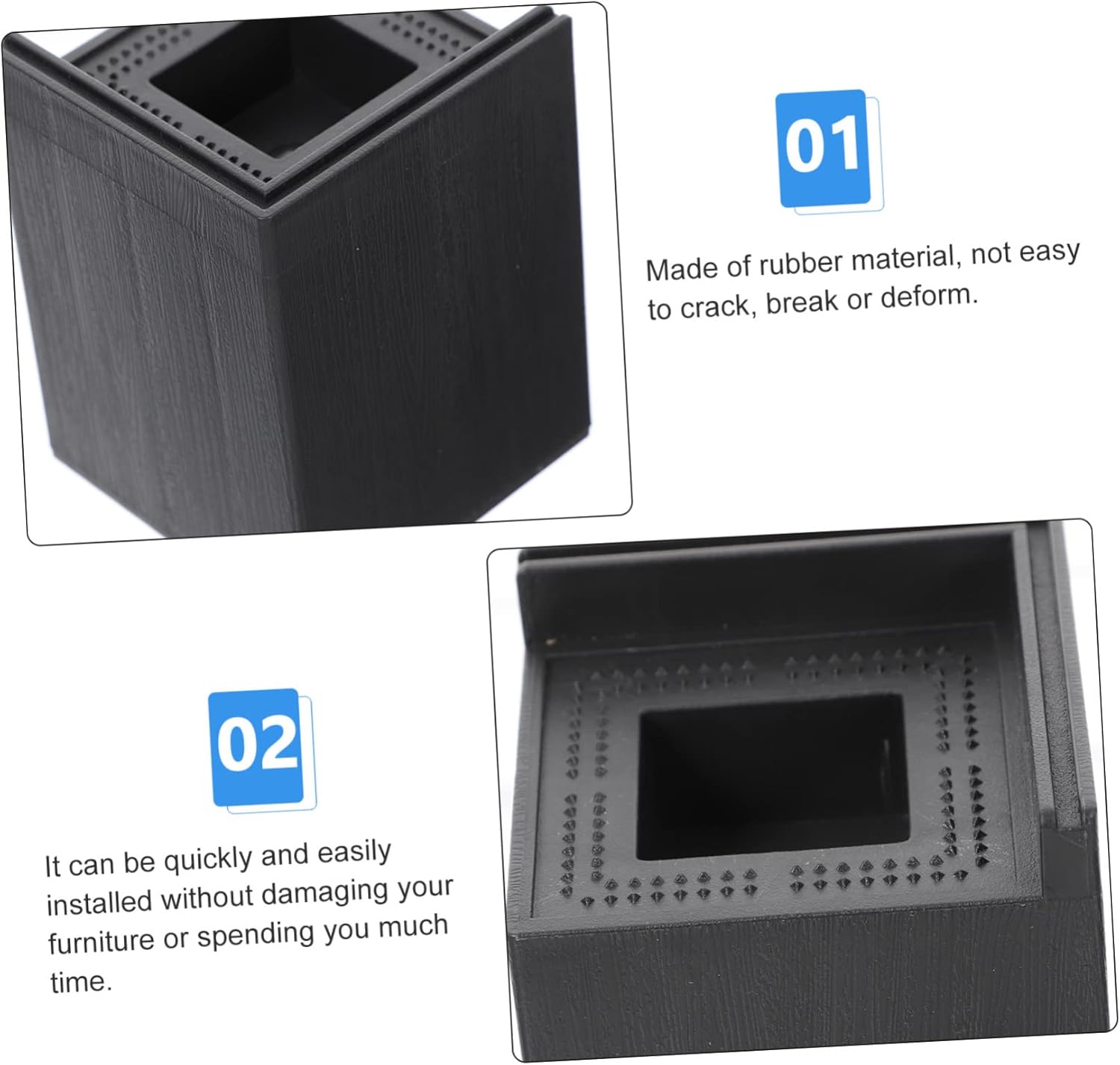 Amosfun 4pcs Bed Riser Blocks Heavy Duty Multi-Function Furniture Risers for Bed Frame Couch Sofa and Desk Legs Easy to Install Elevators for Increased Storage Space