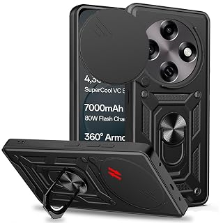 AESTMO Tough Armor Oppo F31 Pro 5G Bumper Back Case Cover | Ring Holder & Sliding Camera Shield Cover | 360 Degree Protection Back Case Cover for Oppo F31 Pro 5G (Black) - Amazon product rated Grade A