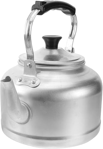 Hervidor de té silbante de 7.9 in, tetera de aluminio, tetera espesa, agua caliente, jarra, calentador de jarra, contenedor de calefacción para el