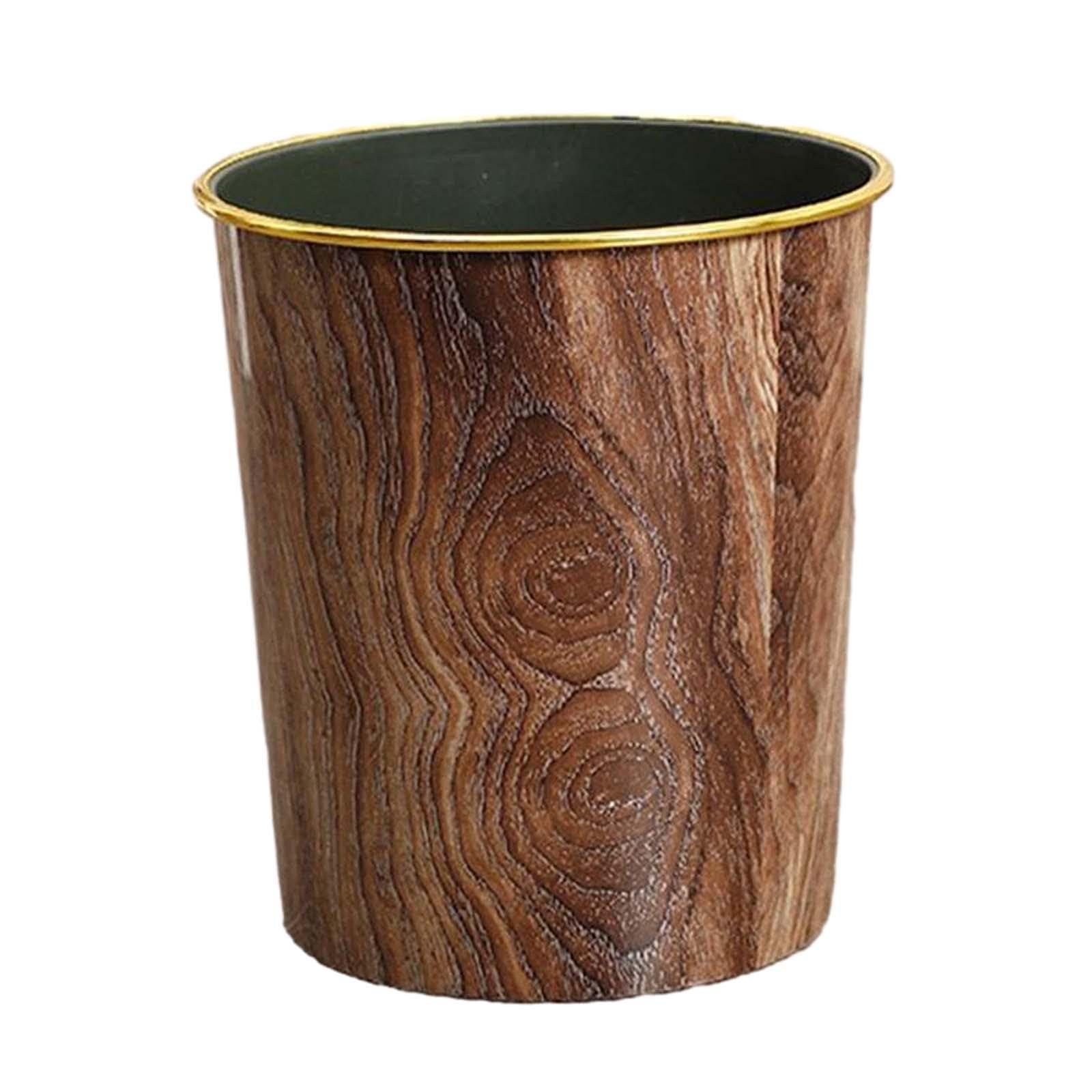 MERISHOPP®Open Top Trash Can Dustbin Round Garbage Bin for Office Restaurants Bathroom Brown M|Home & Garden | Household Supplies & Cleaning | Trash Cans & Wastebaskets|1 Trash Can 2
