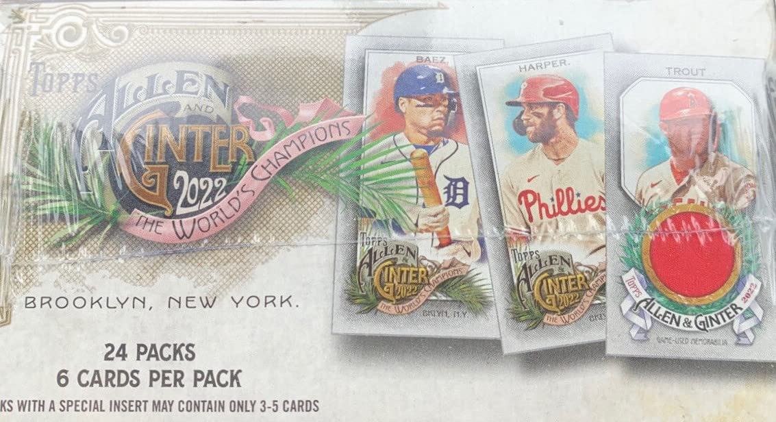 2022 Topps Allen and Ginter Baseball Series Factory Sealed Retail Box of 24 Packs with One MINI Base Card Per Pack