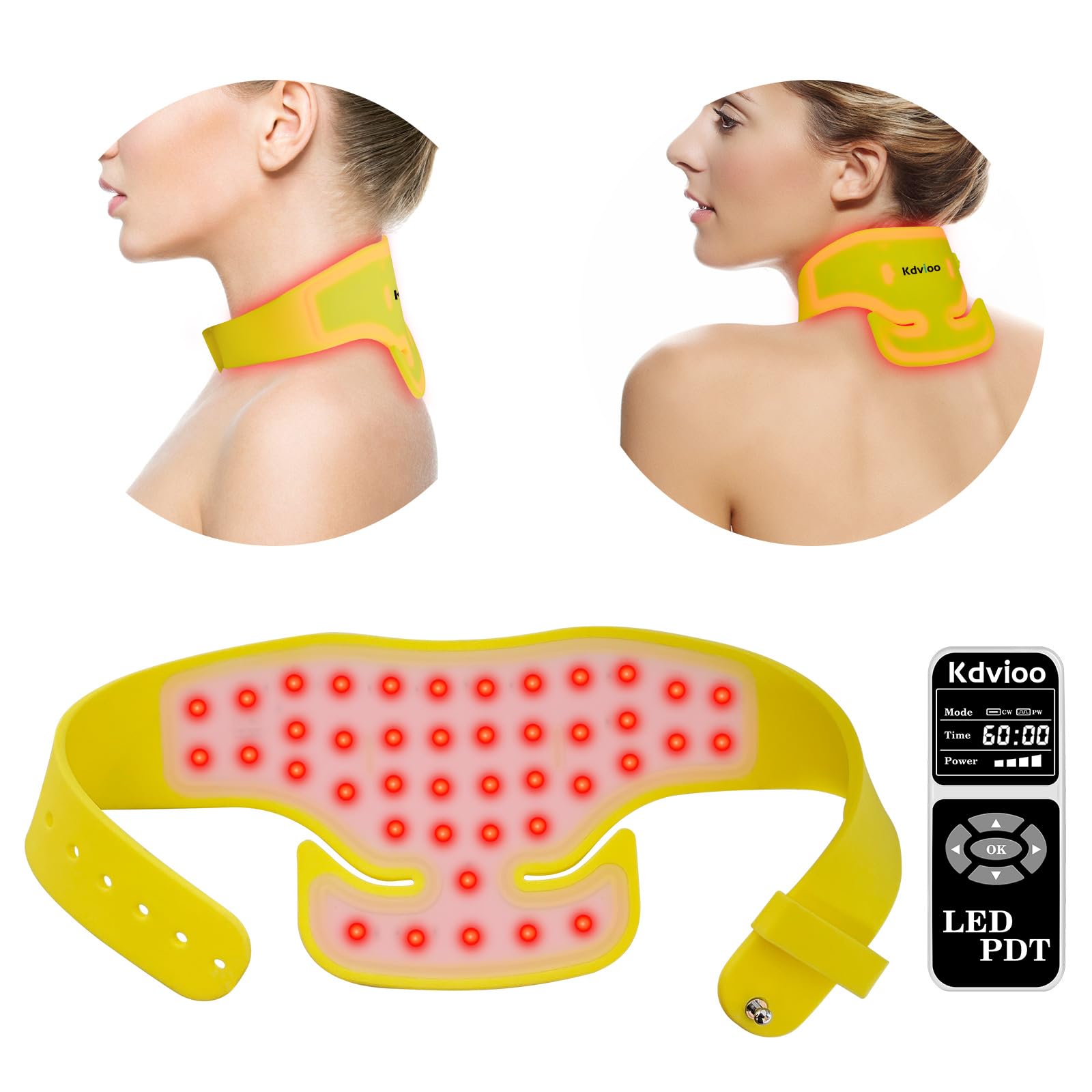 Infrared & Red Light Therapy Neck Wrap, 660nm&850nm&940nm, Health Light Therapy, Led Infrared Light Therapy Devices, Silicone Neck Pain Relief Products, Wearable Infrared Light for Pain Relief