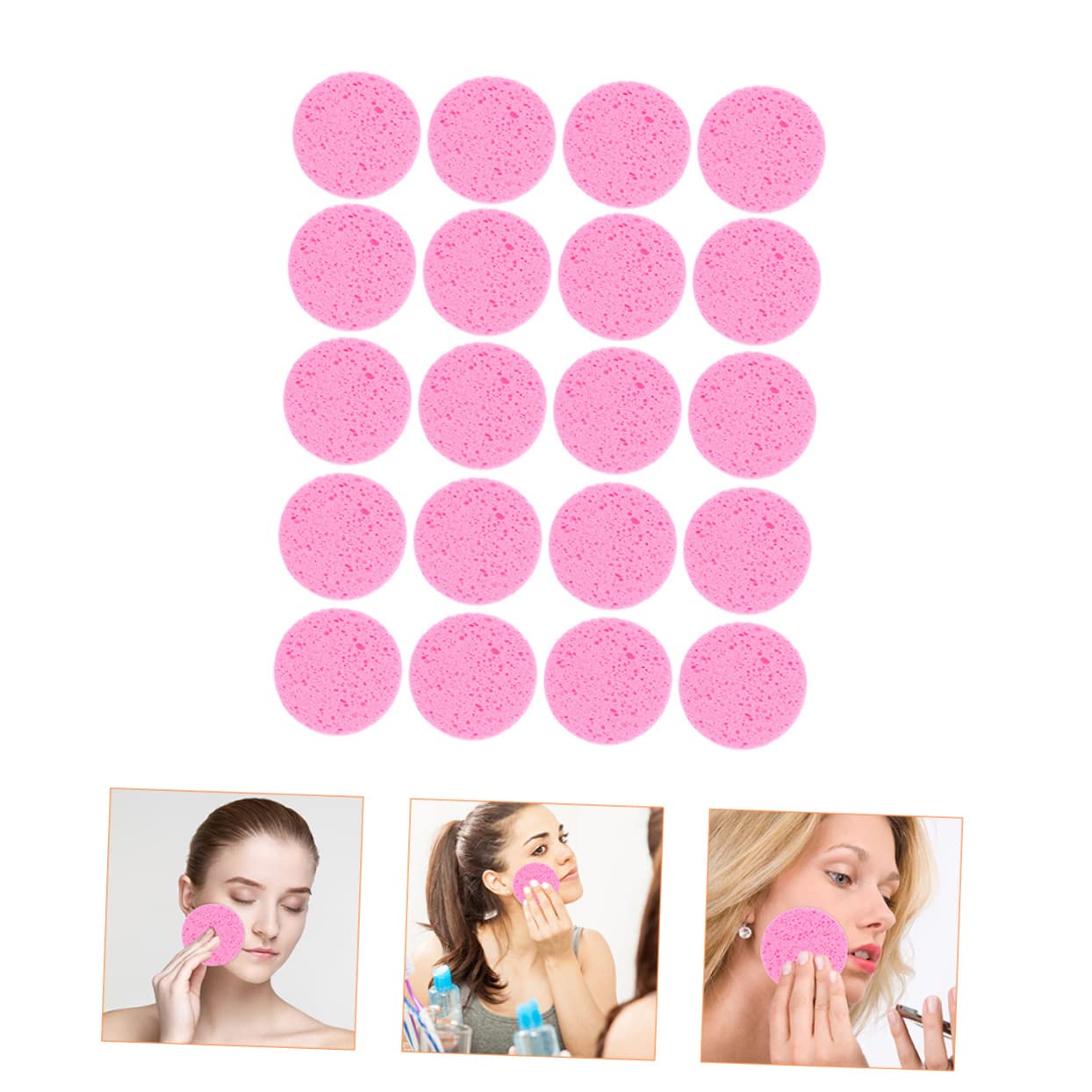 POPETPOP 100pezzi Spugne Per La Pulizia Del Viso Pad Rotondi Riutilizzabili Per Rimuovere Trucco e Detergente Perfetti Per Viaggi e Uso Quotidiano