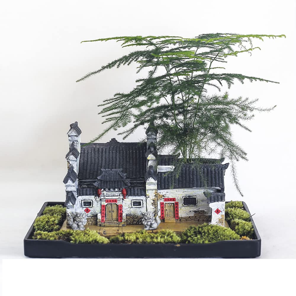 DFGHNBVC Fairy Garden Planter Pot Succulent Flower Pot Miniature House Kit Micro Landscape Decorations With Light Without Plants,I