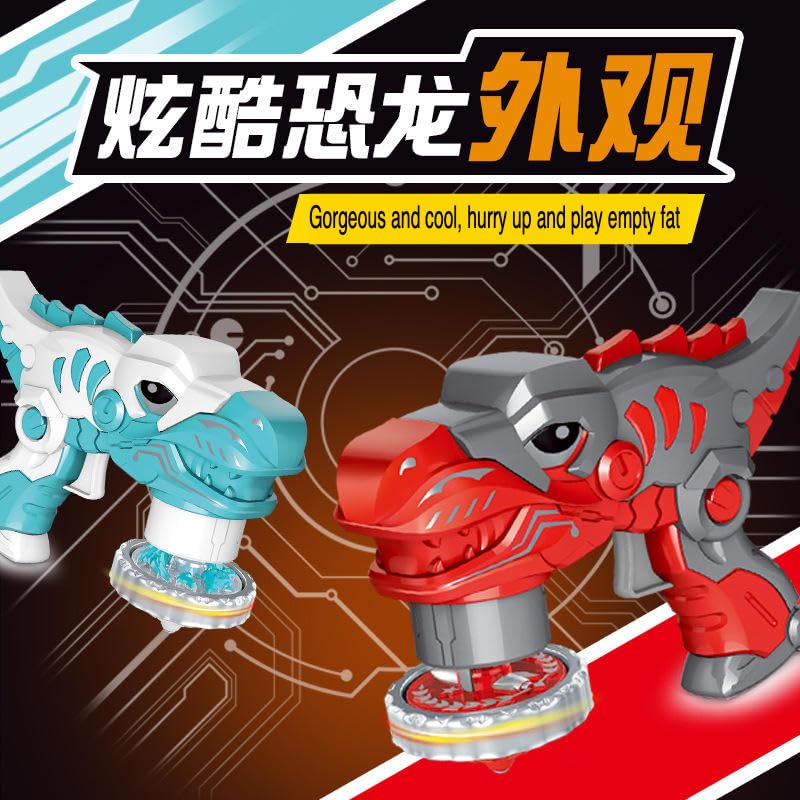 Image of Kidoyz Battle Gyro Spinning Top Battle Set for Kids | High Speed Fighting Tops with Arena & Launchers | Gyro Style Combat Gyroscope Toy | Gift for Boys & Girls Ages 8+ (Dino Gyro)