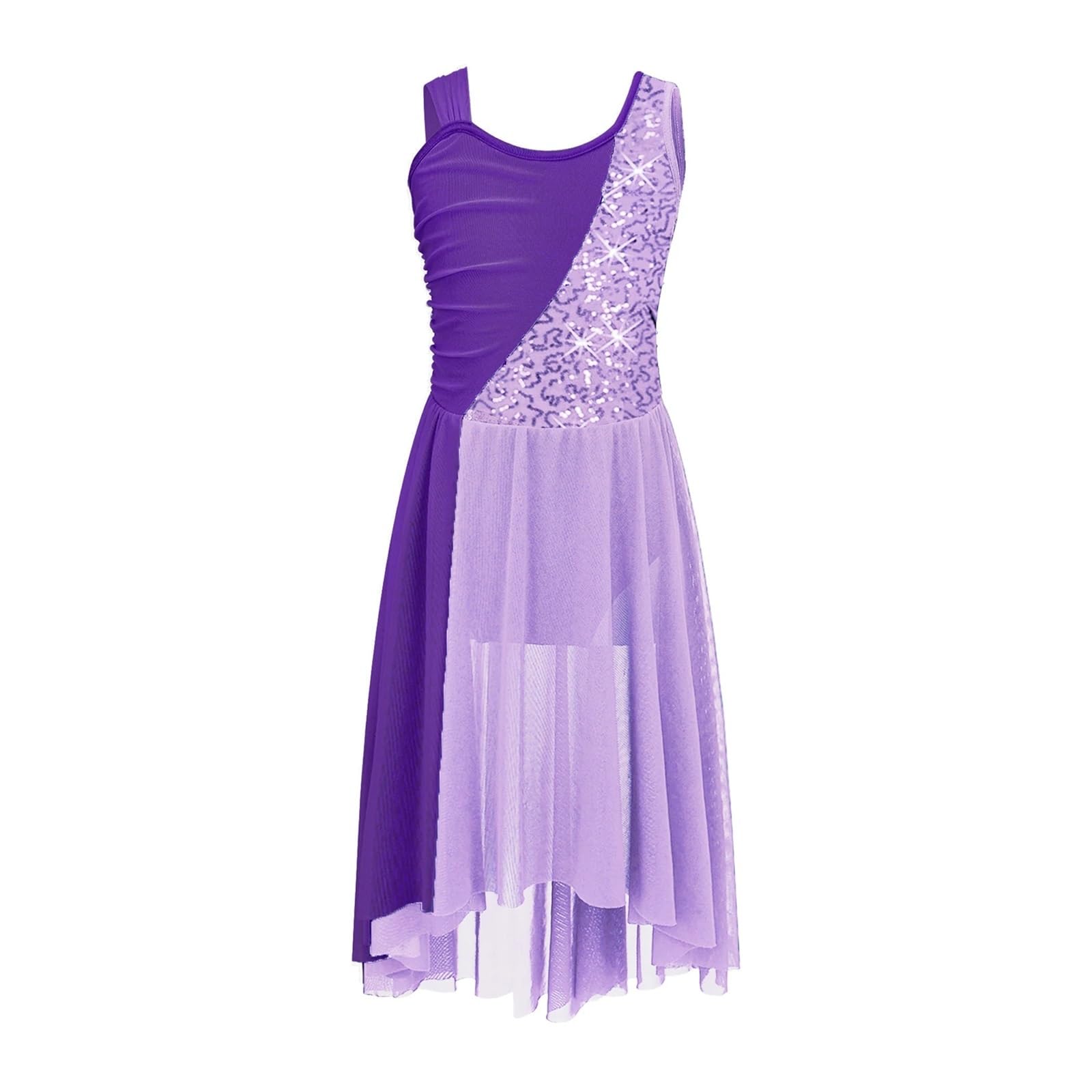 Vestido De Patinaje ArtíStico Vestido de baile lírico con lentejuelas for niñas, vestido de tutú de ballet for niños, leotardo de gimnasia, baile de salón, ropa de actuación de baile moderno Para Artí