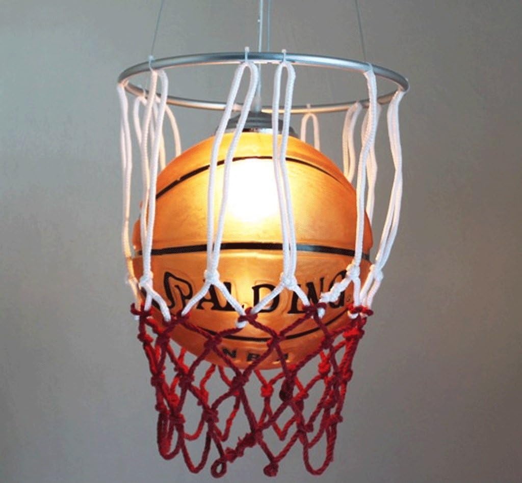 MILUCE Ceiling Chandelier, Personalized Glass Basketball Lighting Creative Children Bedroom Room Decoration Lights E27 Light Source