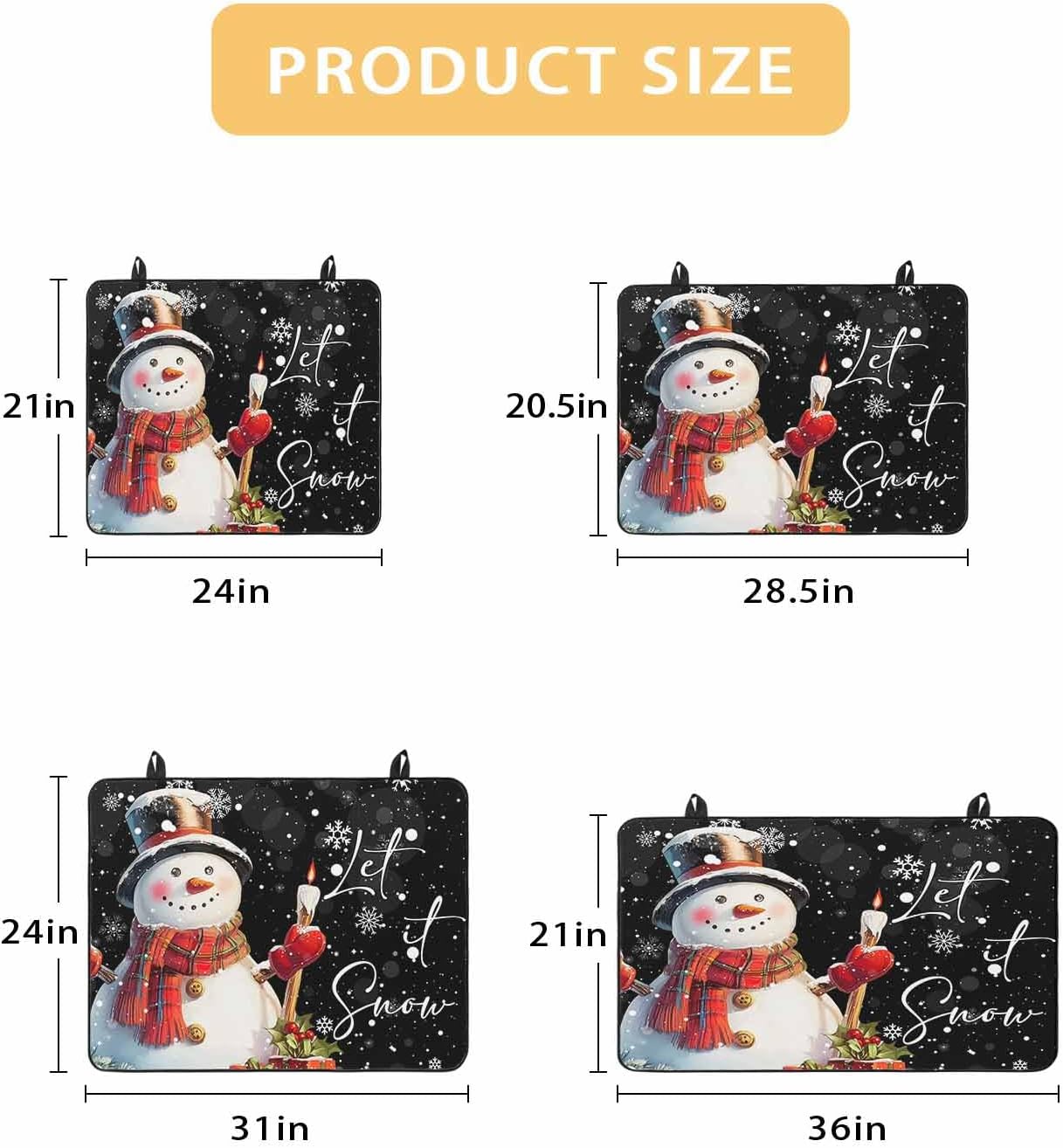 Stove Cover for Electric Stove, Christmas Xmas Snowman Lights Snowflakes Red Black Stove Top Cover for Glass Top, Heat Resistant Rubber Mat Foldable Cooktop Cover Top Protector, 28.5"x20.5"