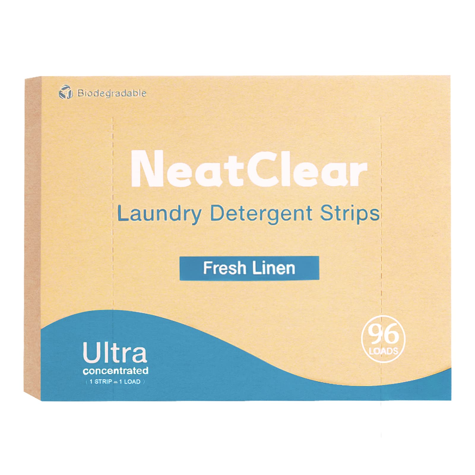 Photo 1 of NeatClear Eco-Friendly Laundry Detergent Sheets, Fresh Linen Scent, 96 Count, Biodegradable Packaging, Gentle on Clothes and Planet Fresh Linen 96 Loads (Pack of 1)