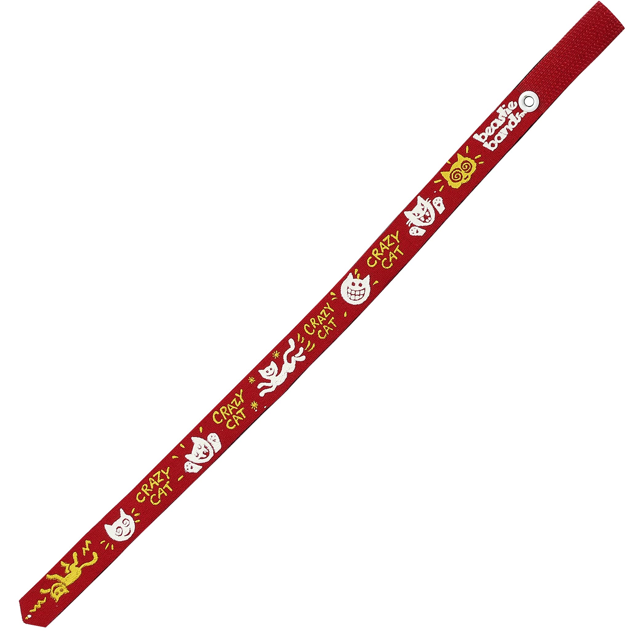 Collar de gato loco Beastie Band rojo elástico y cómodo para mascotas