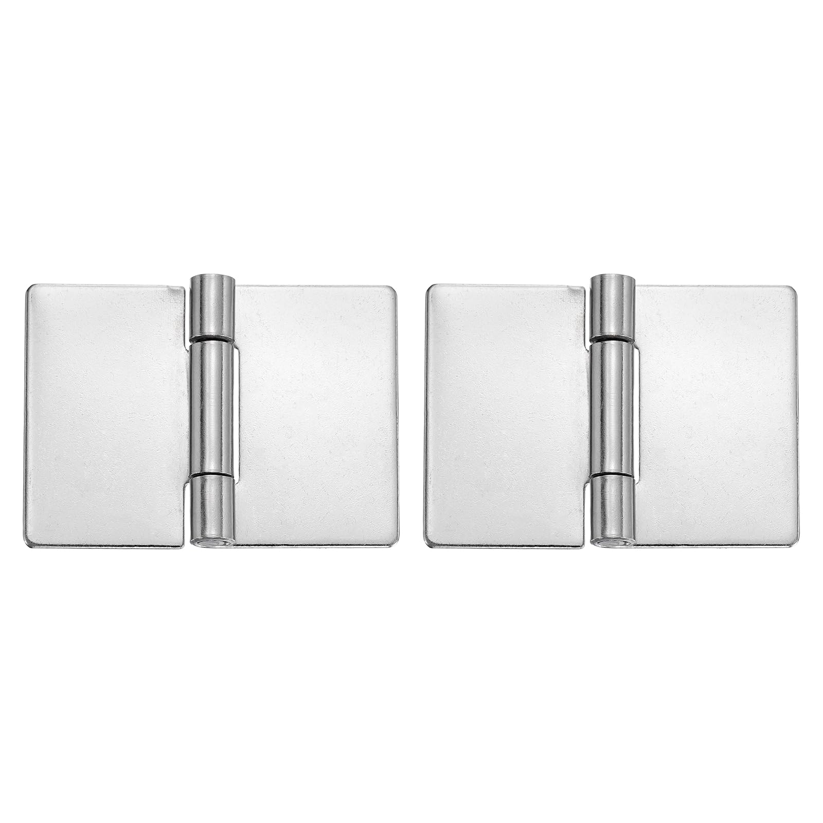 sourcing map 2 Pack Heavy Duty Weldable Hinges, 2" x 1.97" x 0.06" Weld on Butt Hinge 304 Stainless Steel Folding Metal Gate Hinges for Trailer Doors, Silver
