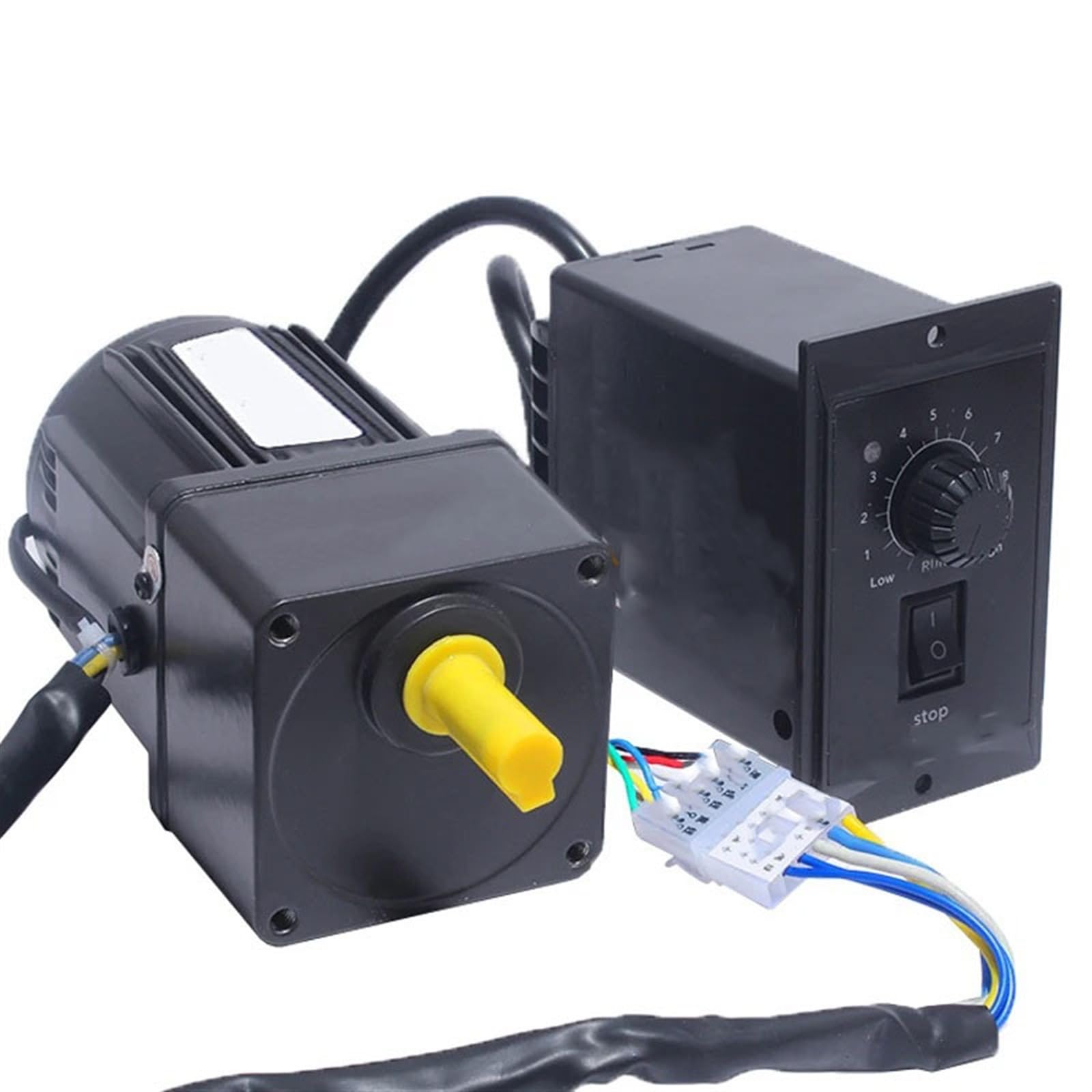 Motorreductor de velocidad ajustable de 25 W y 220 V CA, con marco de 80 x 80 mm, reversible, avance y retroceso. Reducción de par(100rpm)