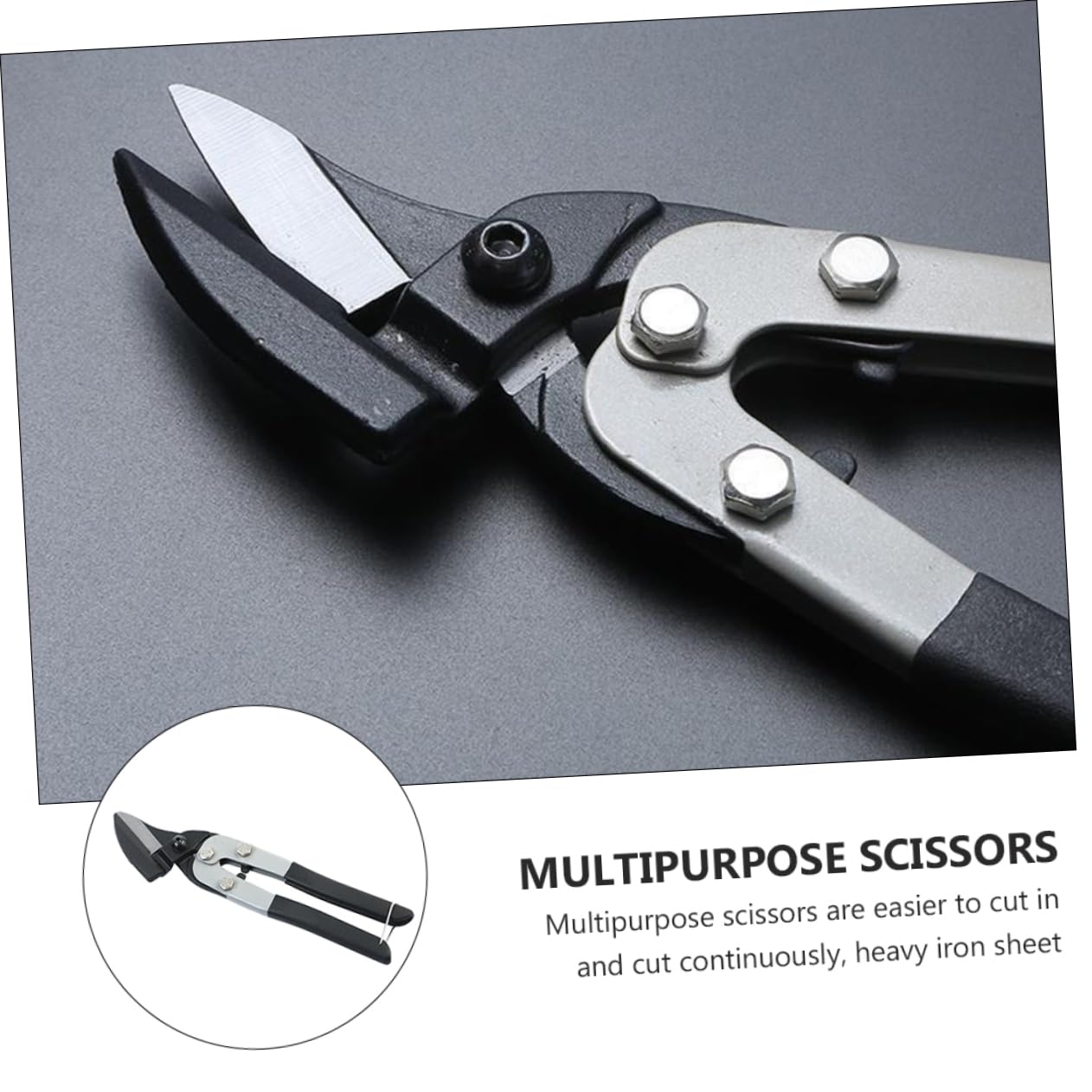 ORFOFE Heavy Duty Wire Cutters 10 Stainless Tin Snips Industrial Shears for Iron Sheet Anti-skid Handle Pruning Scissors