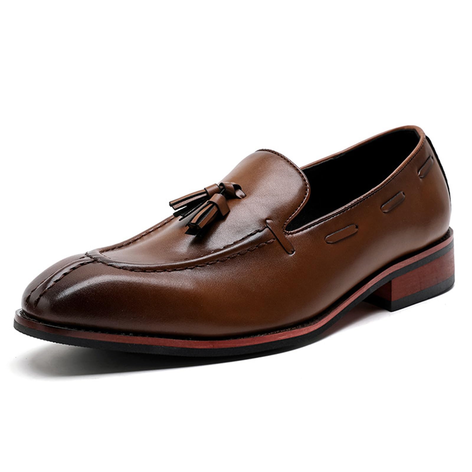 Mocassini da Uomo con Nappine in Pelle PU Senza Lacci Scarpe da Cerimonia Classici Mocassini Eleganti per Lavoro E Occasioni Formali