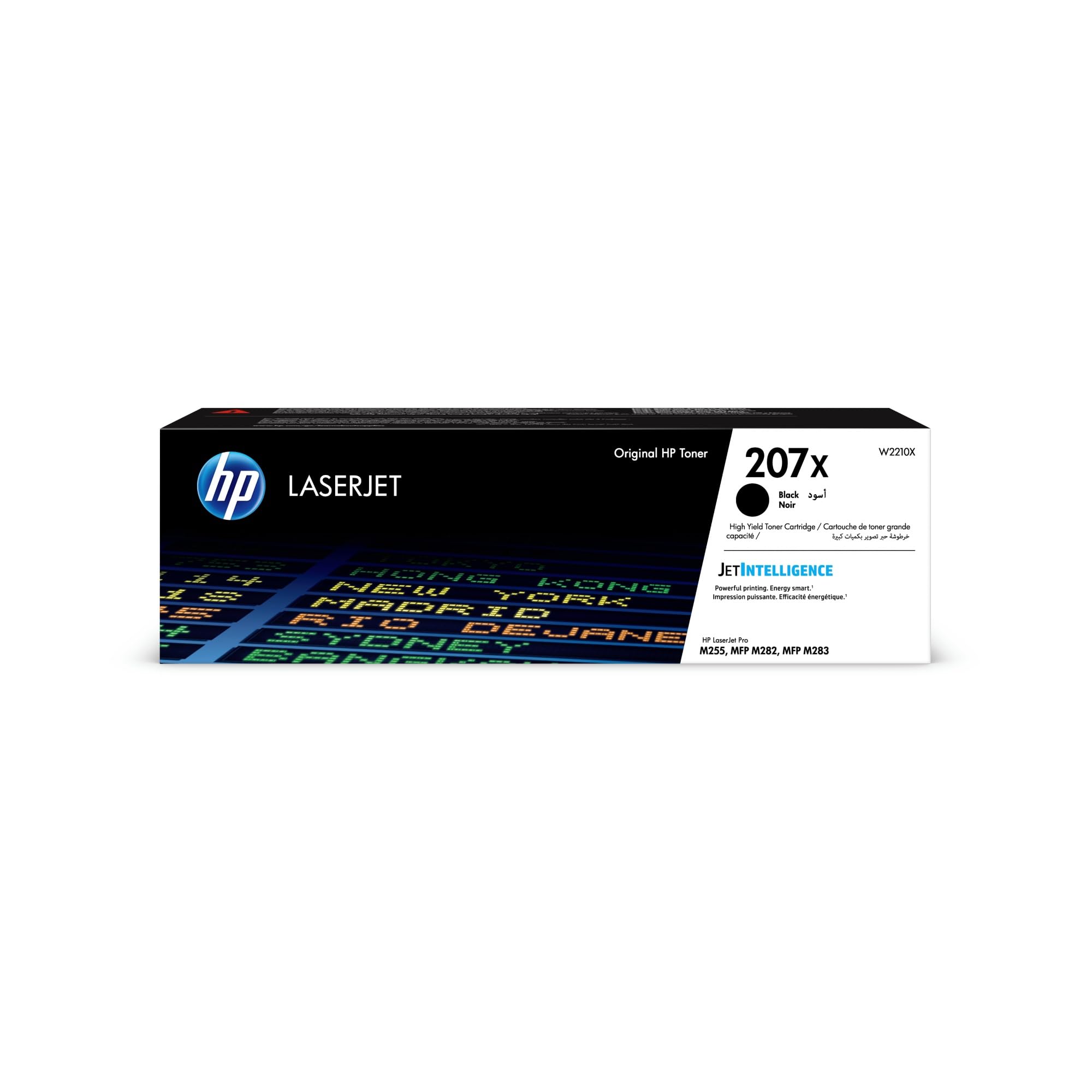 HP 207X W2210X, Negro, Cartucho Tóner de Alta Capacidad Original, de 3.150 páginas, para impresoras HP Color LaserJet Pro MFP M282nw, MFP M283fdn, MFP M283fdw, M255dw y M255nw