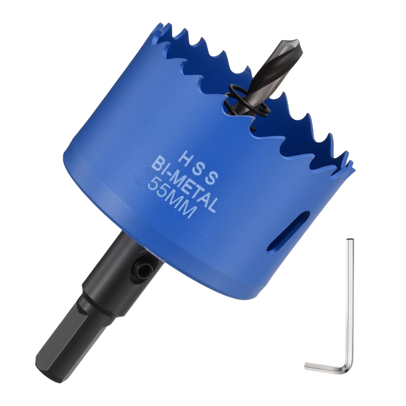 DTGN 2-11/64" Bi-Metal Hole Saw M42 HSS - 55mm Hole Cutter - Good for Thick Stainless Steel/Alloy/Aluminium/Brass/Copper - Blue