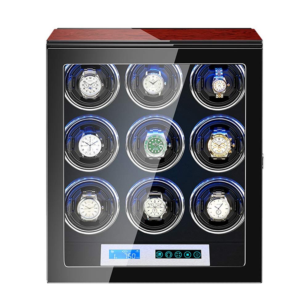 CGCSYZ Automatic Watch Winder 9 Watch Winder Box Touch Screen Flexible Watch Pillows Piano Paint Finish Quiet Motor