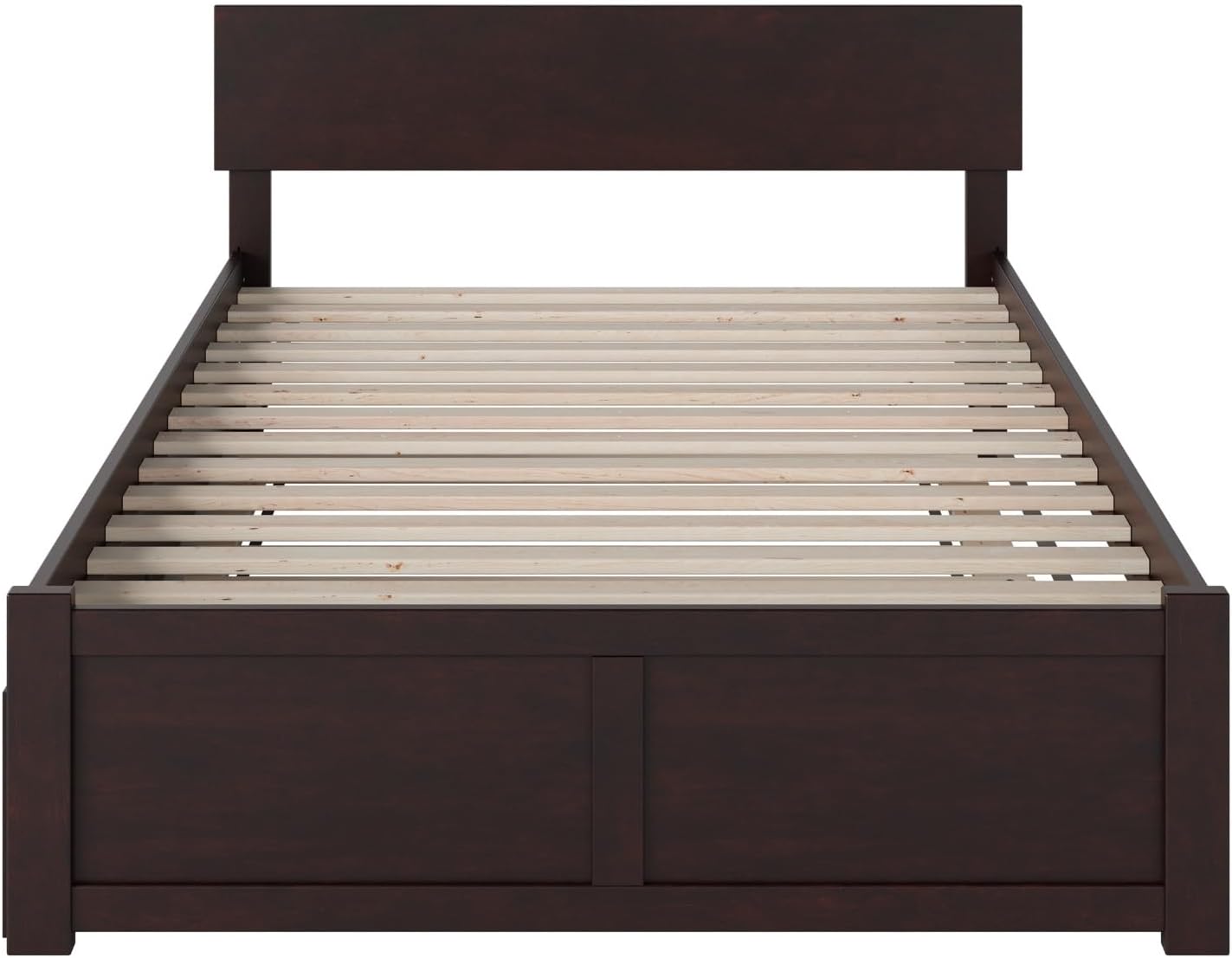 Espresso Full Size Platform Bed with Trundle and Headboard