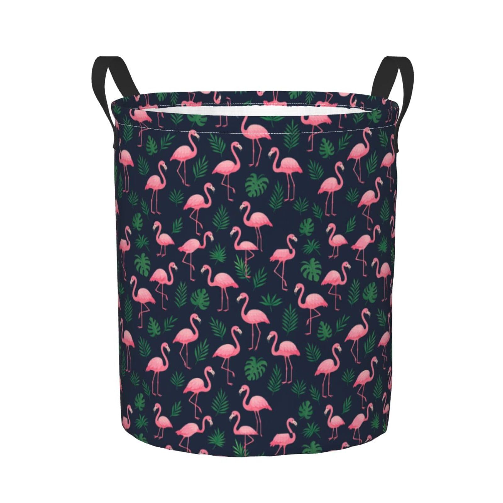 Wäschekorb Rosa Flamingoblätter Palme Wäschetruhe 50X40Cm