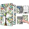 Dadanism Custodia per 6,8″ Kindle Paperwhite 11ª Generazione Modello 2021, Cover Protettiva in Pelle PU Auto Sveglia/Sonno Profilo Sottile con Cinturino da Polso Presa Comoda, Fortunato Albero