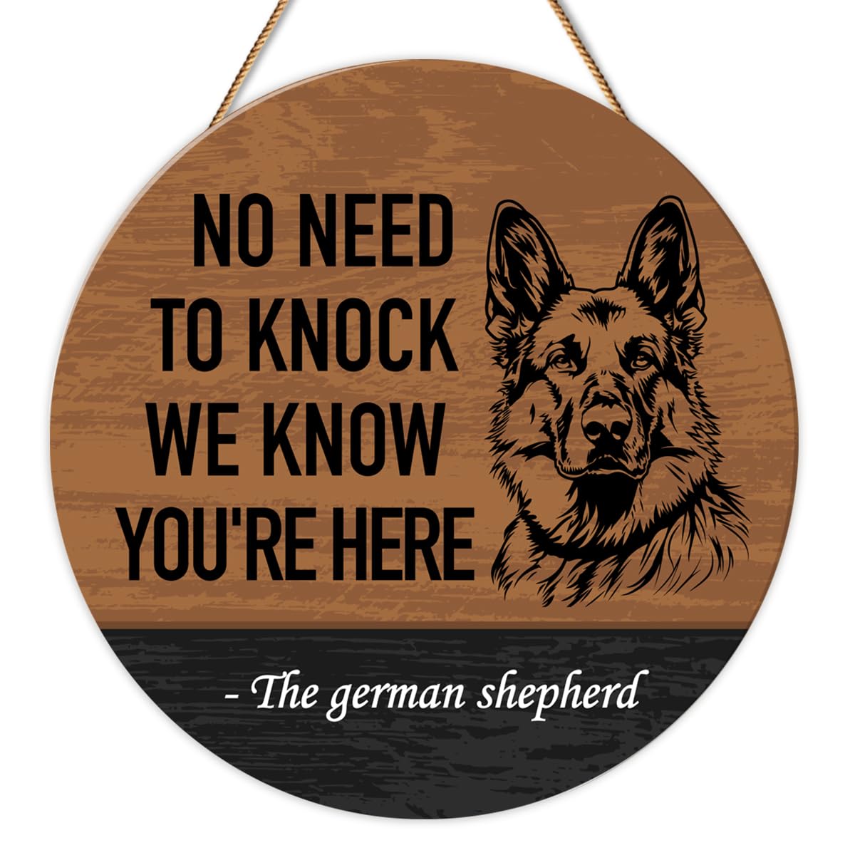 German Shepherd Welcome Sign Decor for Front Door Home, German Shepherd Gifts for Women Men, 11.8 x 11.8 Inches