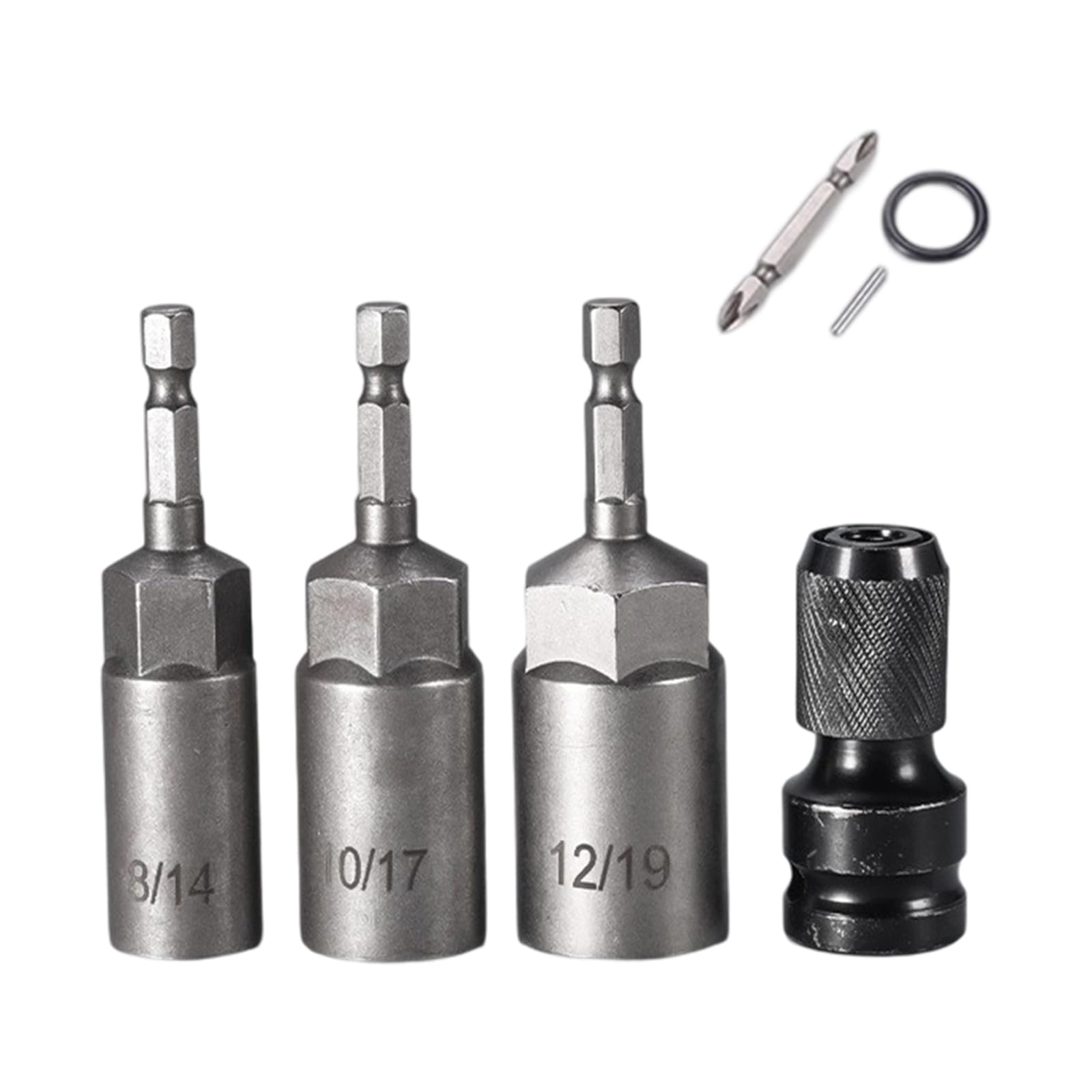 Double-Ended Hexagonal Keys Set 8/14 / 10/17 / 12 / 19mm Antirust Coating for Drills & Stubborn Bolt Removal Retractable Hexagonal Socket Set
