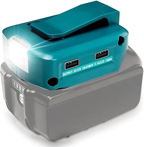 ADP05 Adaptador de cargador USB para Makita 14-18V Litio-Ion LXT convertidor de fuente de alimentación de batería con puertos USB duales, puerto de