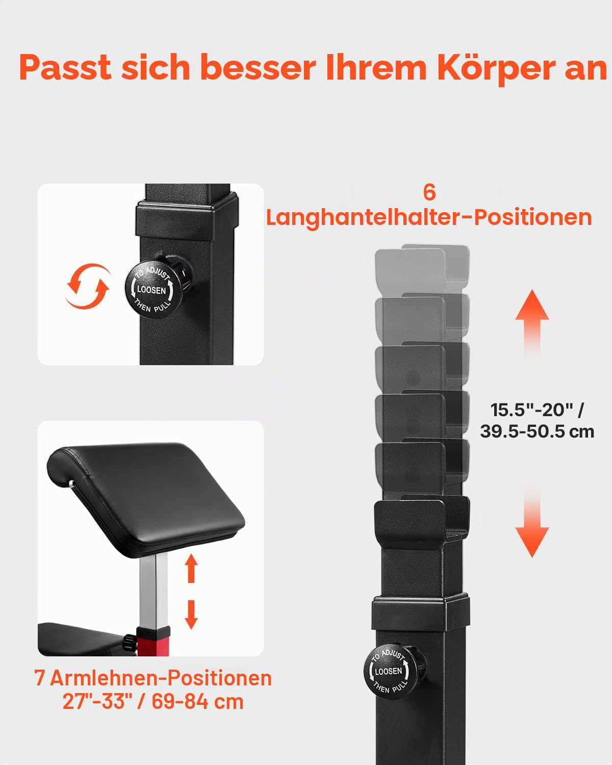 VEVOR Preacher Curlbank Hantelbank mit Beinstrecker, Krafttrainingsbänke (Max. Belastung 200 kg) Heim-Fitnessbank, Fitnessgerät, Sitzende Arm-isolierte Langhantel-Station, Trainingsbank