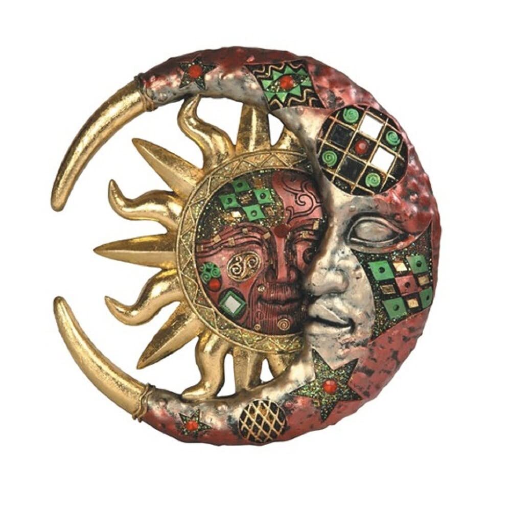 8" h Mosaic Sun and Moon Wall Home Multi Color