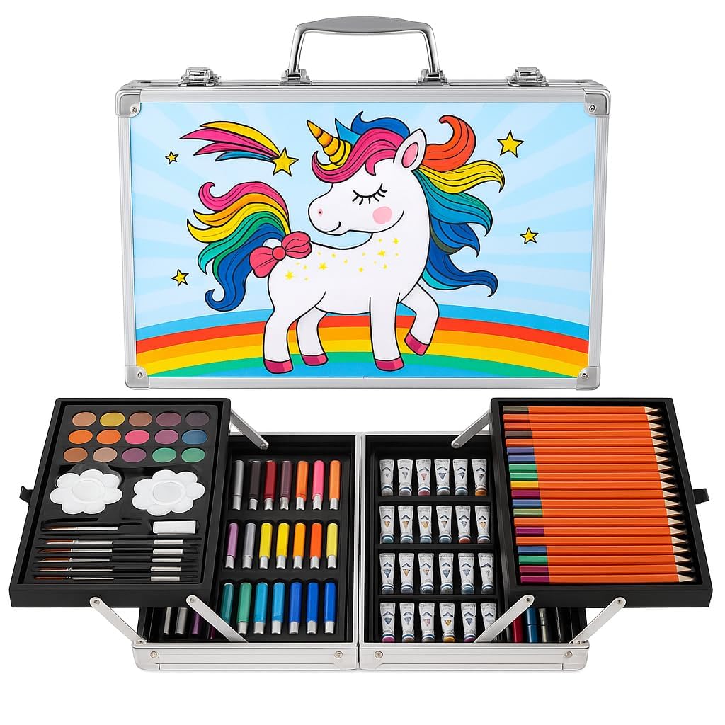 Cocina Perfecta Professional Art Set, Drawing Painting Sketching Colouring Kit with Space Universe Case, 145 Pieces (Multicolor)