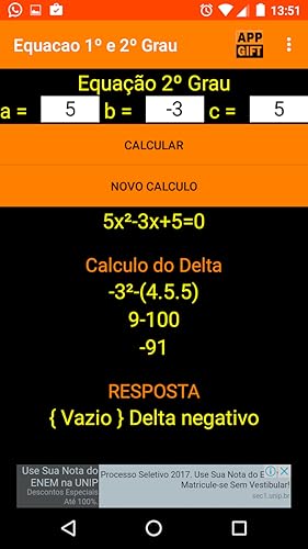 Equação de 1º e 2º Grau