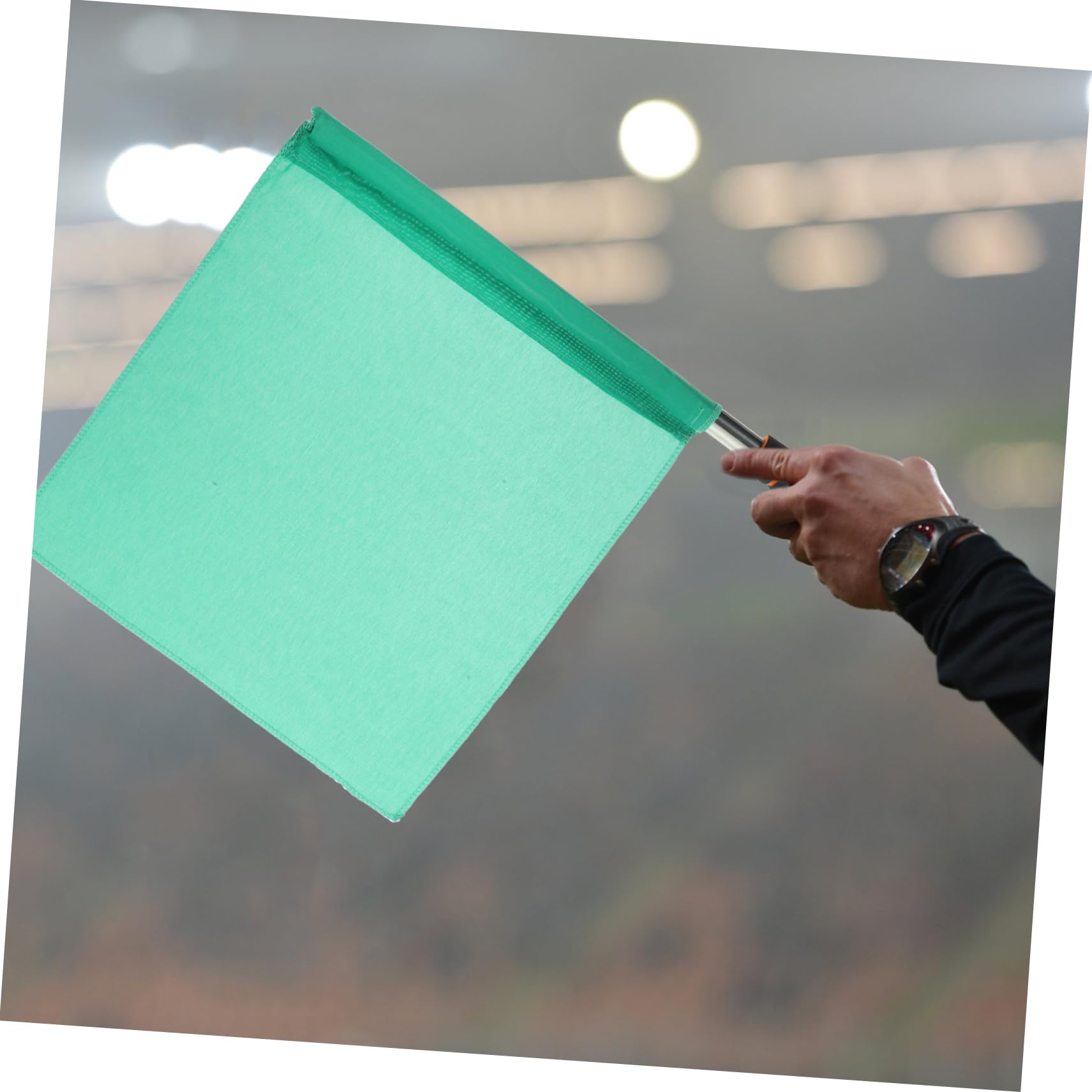 MERRYHAPY Hand Flag Stainless Steel Pole Competition Referee Flag for Soccer Basketball Traffic Events -skid Grip for Comfort Stability Design