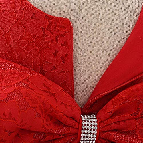 FYMNSI Baby Meisje doopjurk Strik Kant Bloemen Borduurwerk Formele Feest Verjaardag Pageant Bruiloft Bruidsmeisje Tutu Prinses Kerst Avondjurk met hoofdband Outfit voor 6-24 maanden - Afbeelding 7