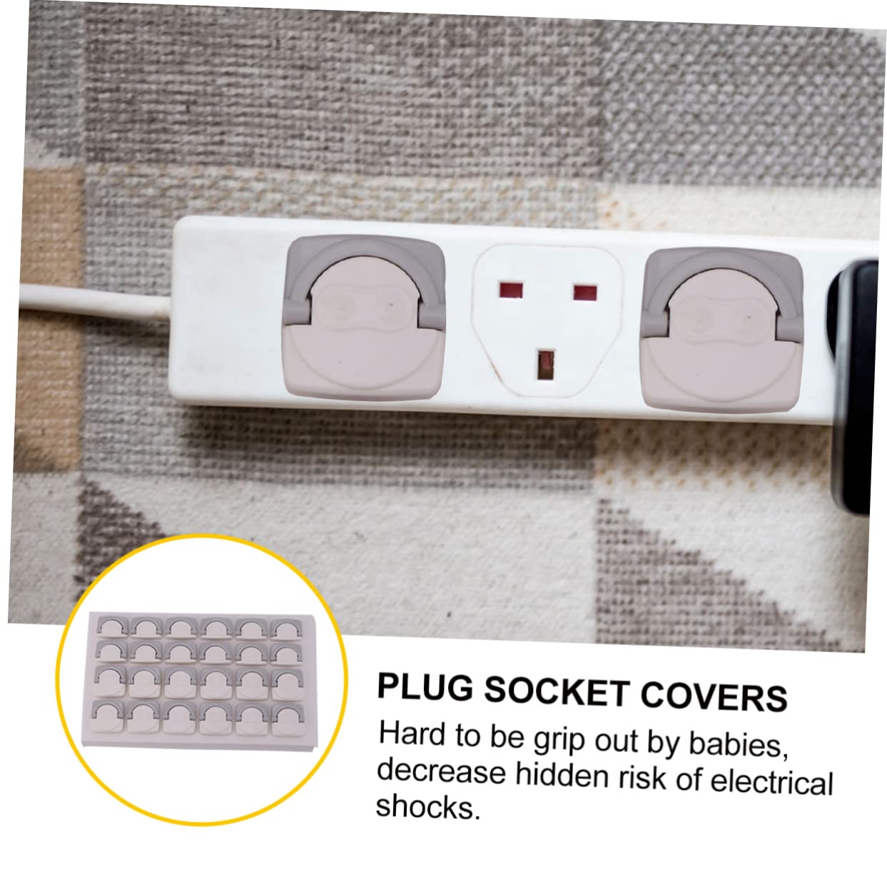ERINGOGO Childproof Outlet Covers 24pcs Safety Socket Protectors Plastic Easy to Install Protect Boys and Girls from Electric Shock