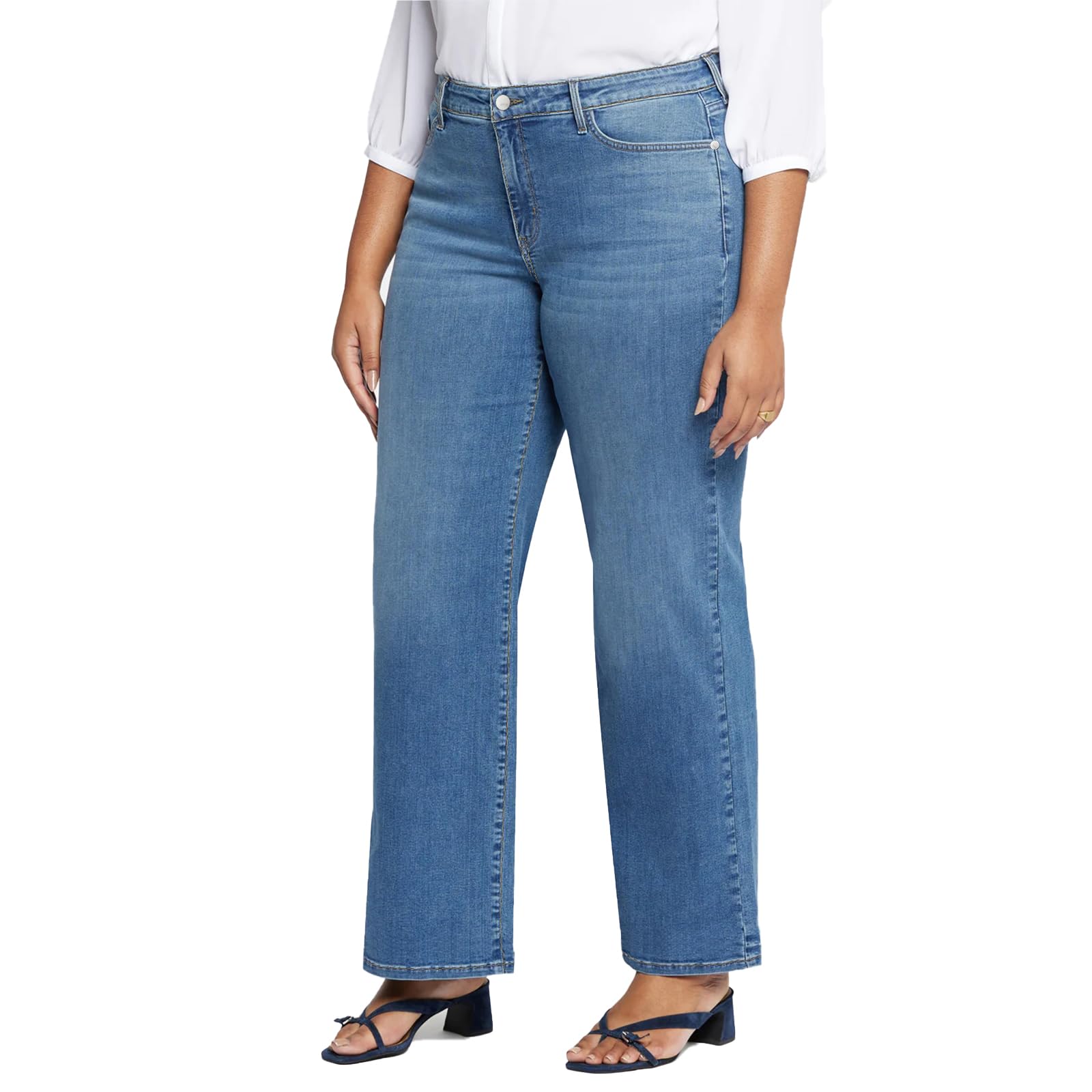 LEIJIJEANS Plus Size Baggy Jeans for Women Wide Leg Women Jeans Full Length Mom High Waist Tall Loose Wide Leg Pants