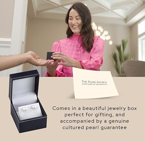 Miniatura 5 de Aretes de perlas cultivadas Akoya de oro blanco de 14 quilates - Calidad AAA