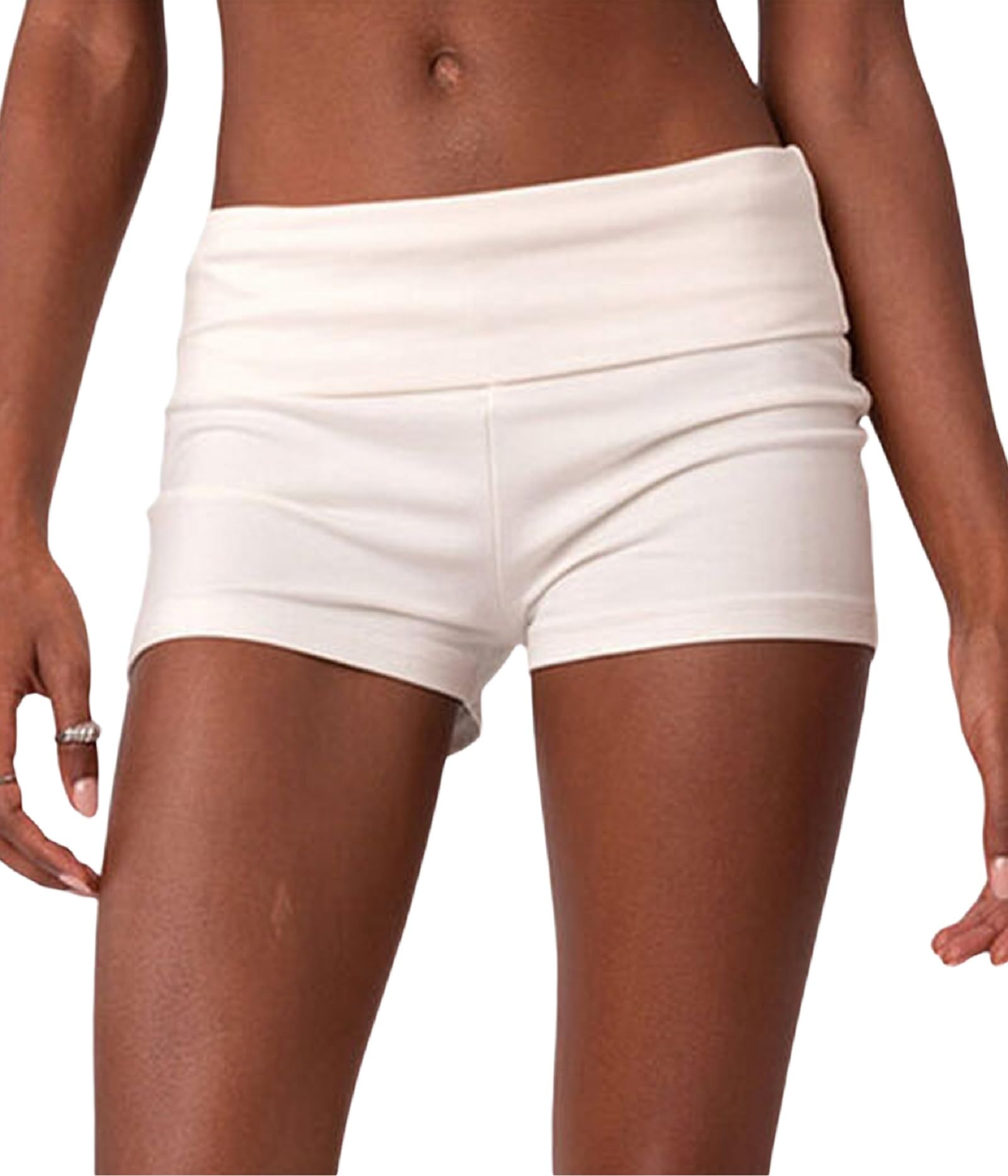 Women Fold Over Lounge Shorts Sexy Low Rise Yoga Shorts