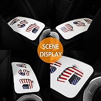 Vista 6 de Almohadilla de consola central de automóvil con bandera estadounidense, alfombrilla de piel sintética, funda de almacenamiento para reposabrazos