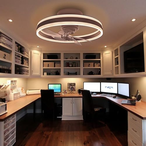 Miniatura 8 de AFSEMOS Ventiladores de techo con luces y control remoto, ventilador de techo oscilante de 360 sin aspas con luz, ventilador de techo de perfil bajo