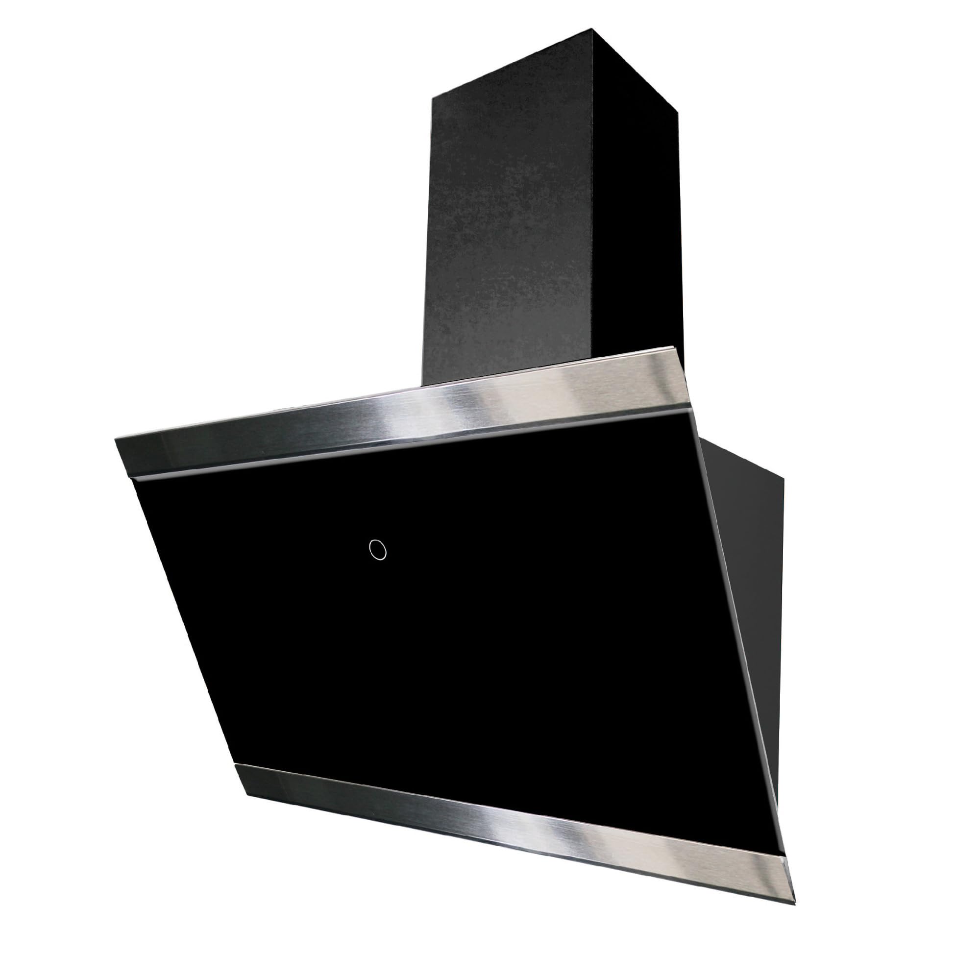 Respekta Dunstabzugshaube kopffrei / Dunstabzugshaube schräg 60 cm / Glasschirm mit Edelstahlrahmen in Schwarz / Abluft - und Umluftfunktion / CH89060S / A++ / 39–59 dB