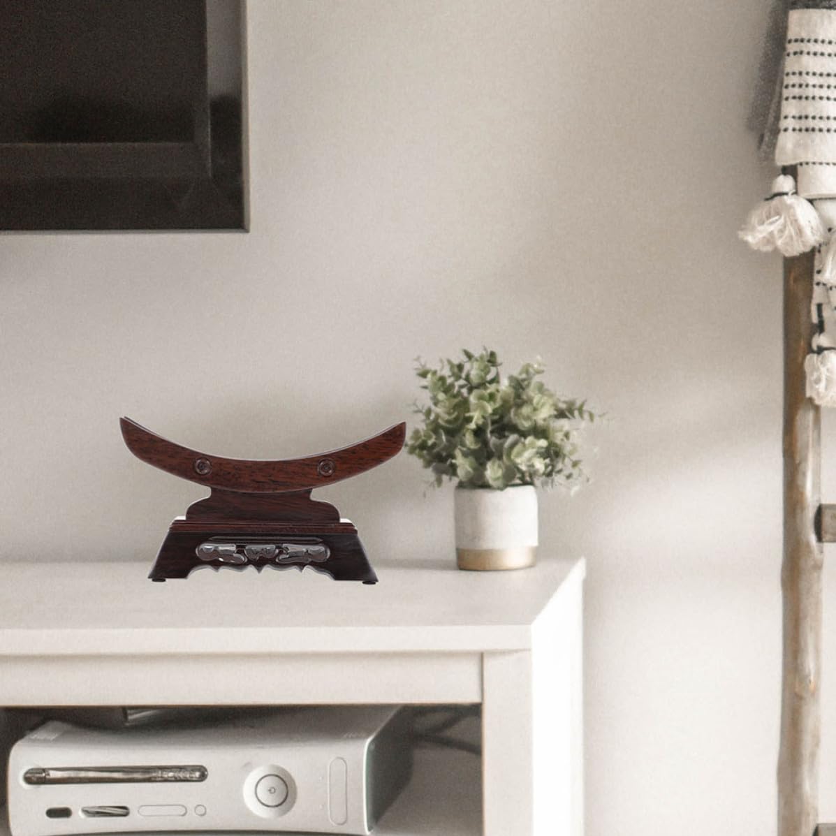 CLISPEED Soporte para Espadas Estante de Espadas Decorativo Madera de Palo de Rosa Portátil Superficie Lisa Soporte de Escritorio y Cuchillos