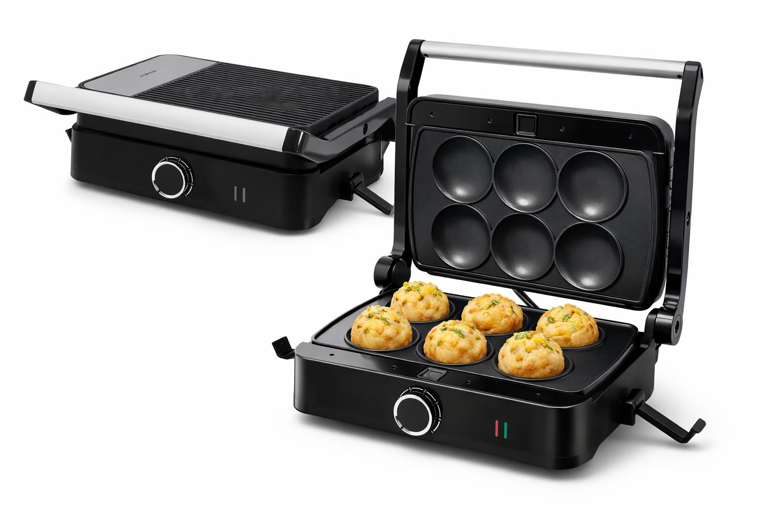 Syntrox SM-1000W Toledo Corn Pie Maker elektrisch – Snack Bäcker für gefüllte Teigtaschen – Antihaft Corn Pie Platten – schnelles Aufheizen – kompakter Küchenmaker