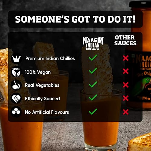 Miniatura 4 de Naagin Combo de salsa picante india (el original x 1, Smoky Bhoot x 1 y Kantha Bomb) Paquete de 3 (24.33 onzas) | Picante | Hecho con chiles premium