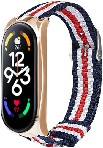Miniatura 10 de Pulsera compatible con Xiaomi Mi Band 7, correa de repuesto de lona deportiva, ajustable, duradera, suave, ligera, compatible con Xiaomi Mi Band 7 -