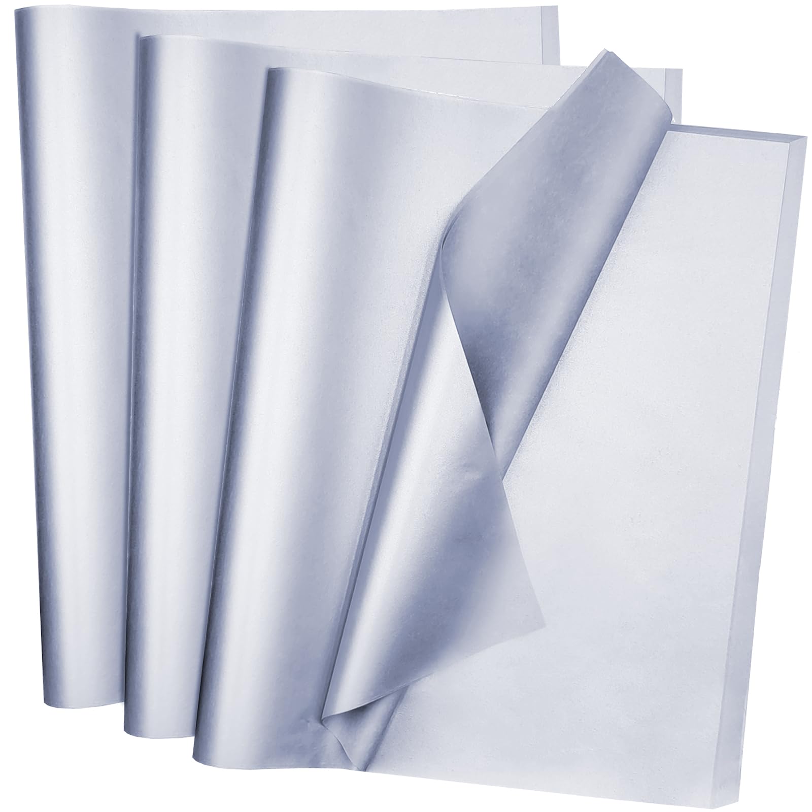 Jkopsnr 105 Sheets Silver Tissue Paper for Bags Silver Wrapping Tissue Paper Bulk for DIY Crafts Birthday Wedding Baby Shower Festival Holidays