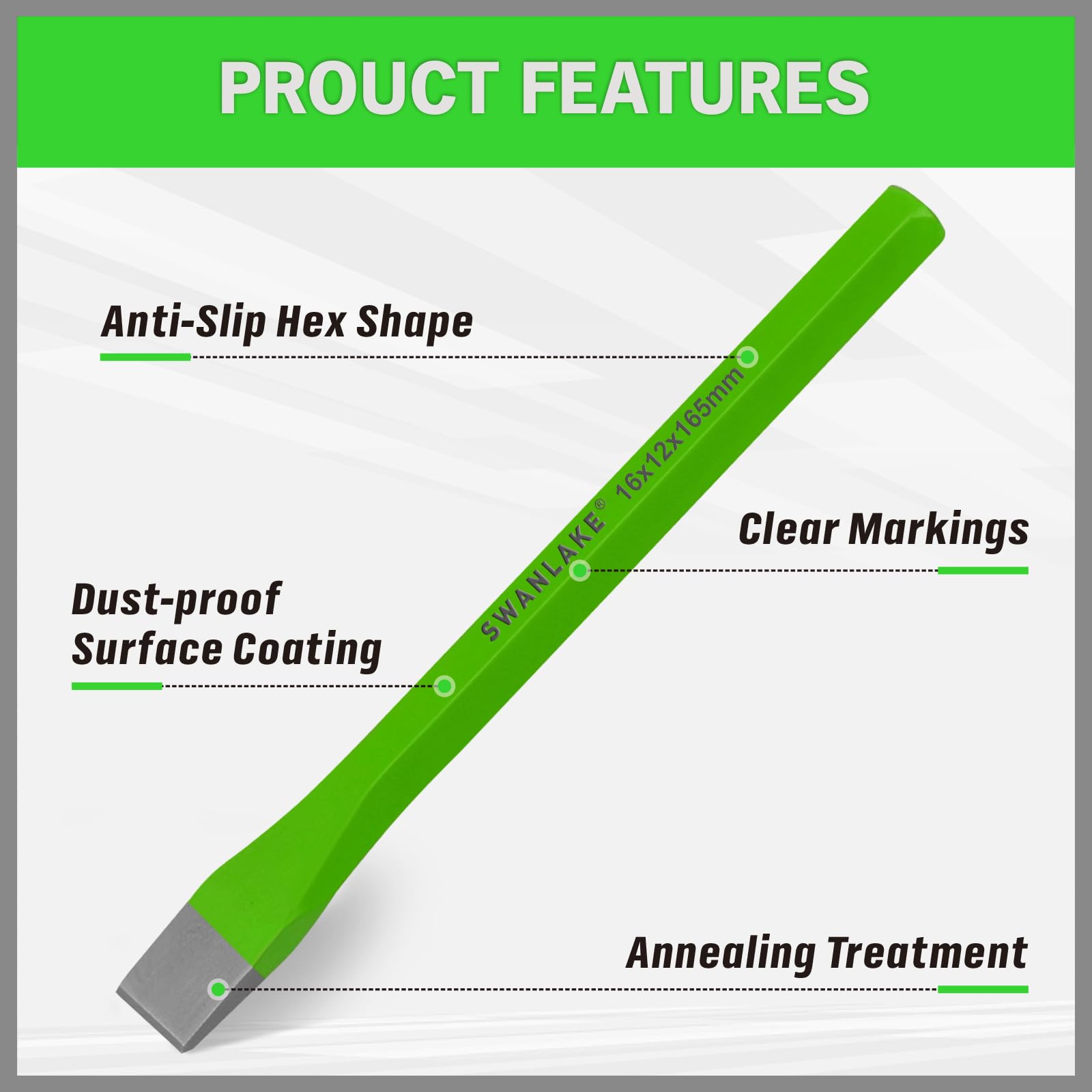 3-Piece Heavy Duty Cold Chisel Set, 3/8-Inch, 1/2-Inch, 5/8-Inch Premium Metal Chisels, Heavy Duty Carbon Steel Chisel Set for Carpentry, Masonry, Woodworking, Stone Chisels