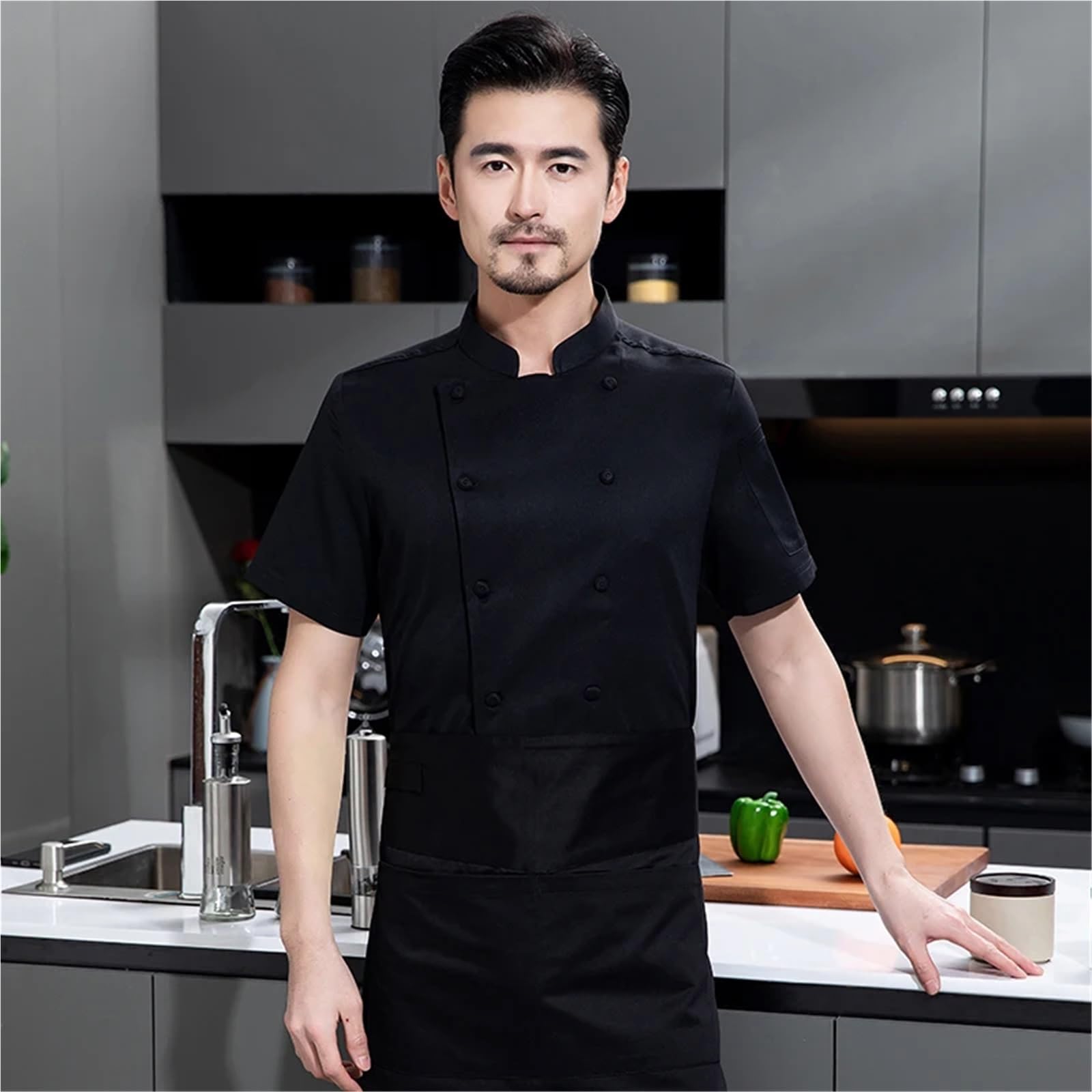 Divisa da cuoco Giacca da cuoco for uomo, panetteria, caffetteria, servizio di ristorazione, uniforme sul posto lavoro, camicia cucina, for donna, abbigliamento per chef