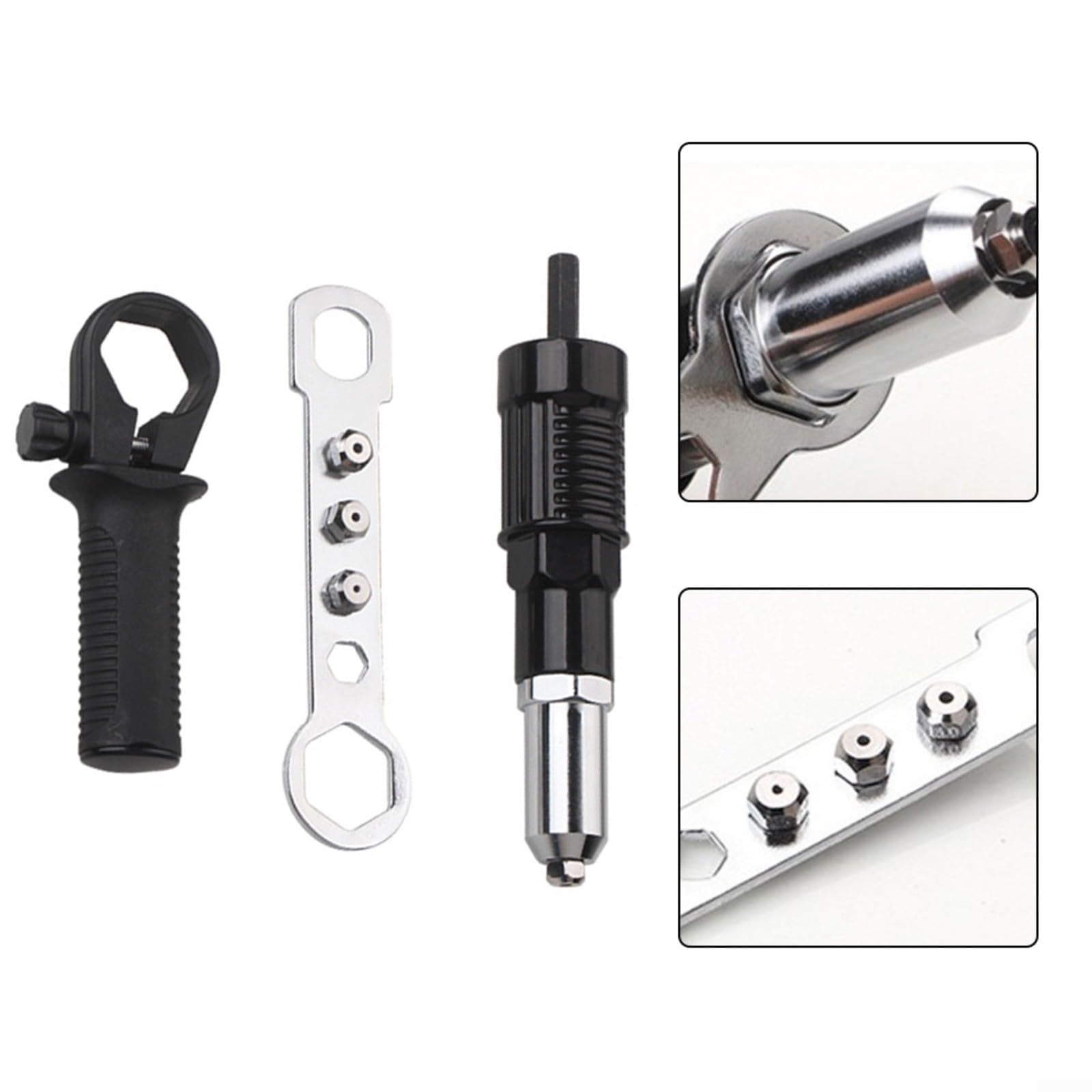 NexRen Kit Adattatore per Rivettatrice per Trapano Elettrico in Acciaio